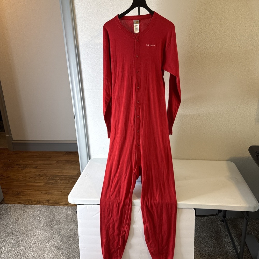 Carhartt One Piece Men's Long Johns One Piece Baselayer Red Size XXL New